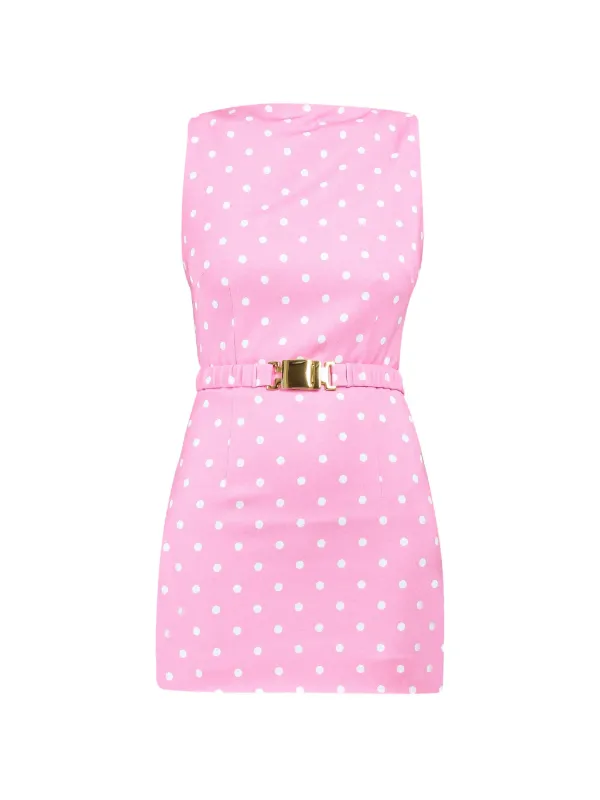 rowen rose pink dress Rowen Rose Polka-dot Mini Dress