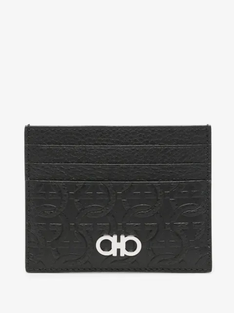 Ferragamo tarjetero con logo en relieve