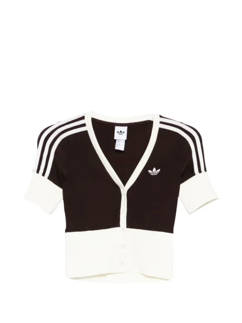 adidas stripe short-sleeve cardigan