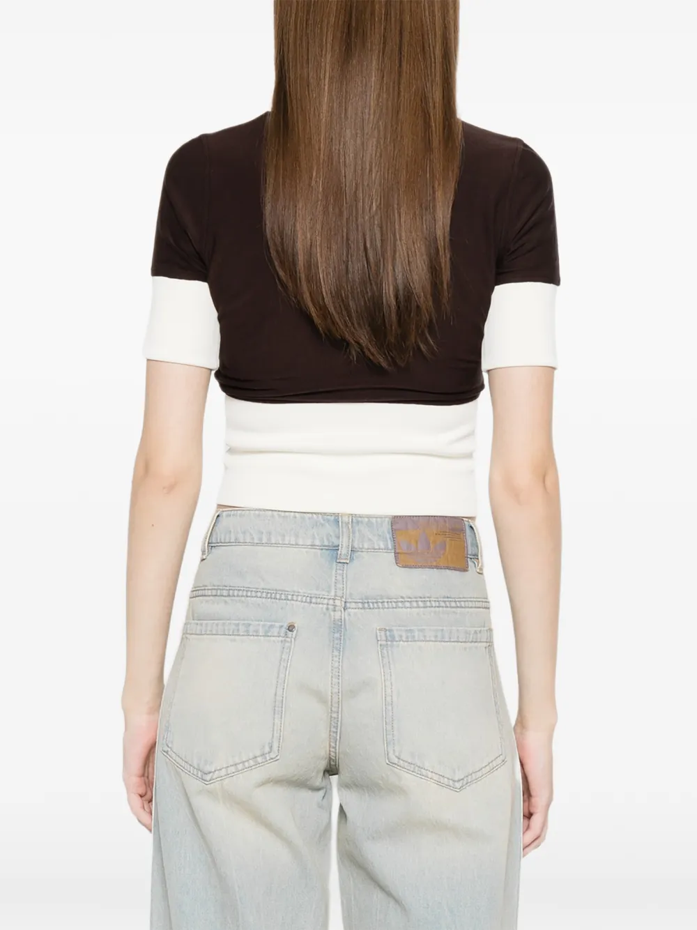 adidas Gestreept vest met korte mouwen Bruin