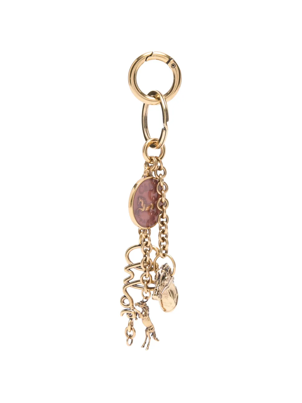 Chloé chain-detial horse keyring - Oro