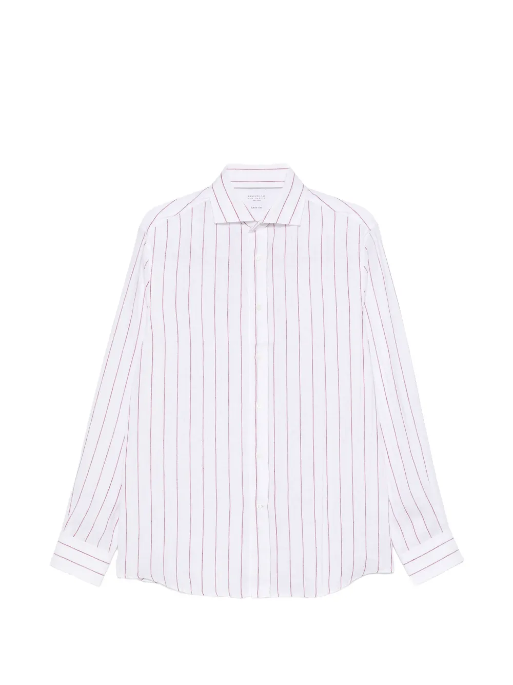 Brunello Cucinelli striped-pattern linen shirt - Bianco