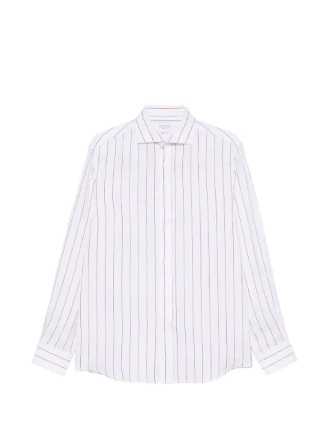 Brunello Cucinelli striped-pattern linen shirt