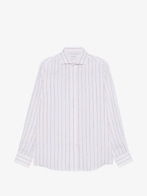 Brunello Cucinelli camisa con motivo de rayas