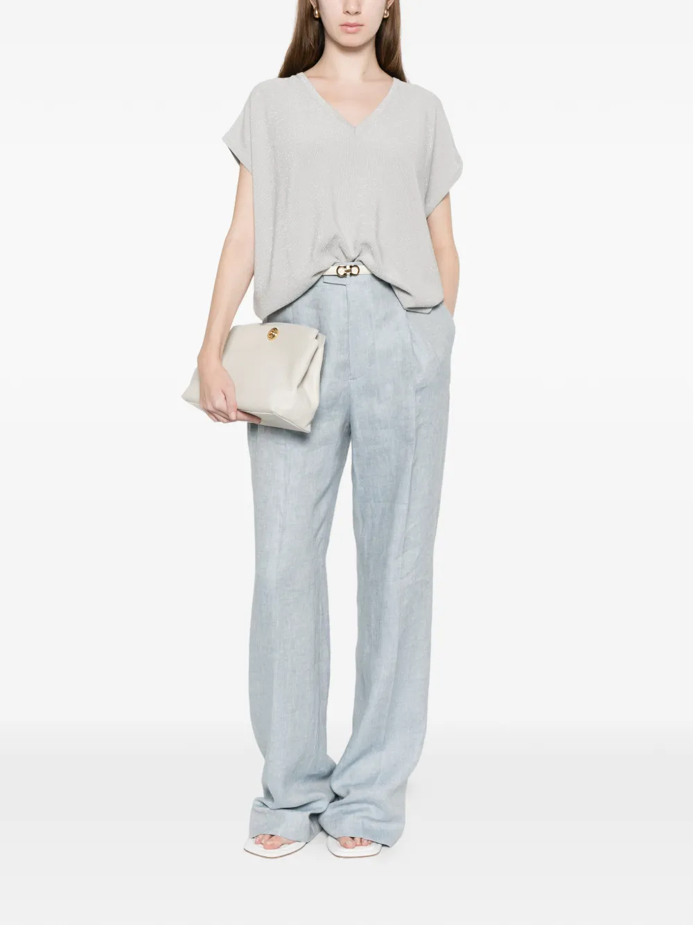 Berwich Simona geplooide broek Blauw