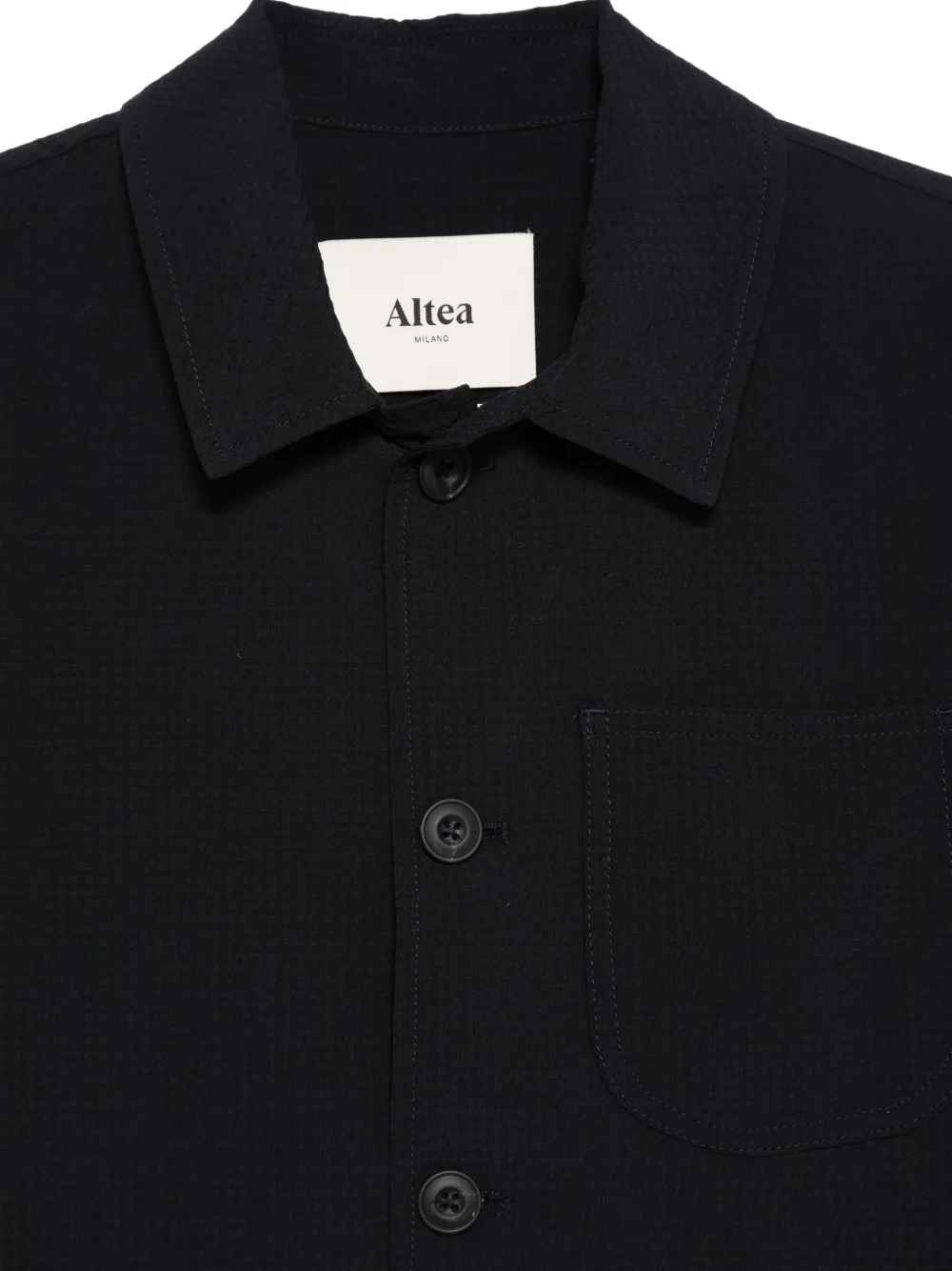  Altea Constantin Seersucker Shirt Jacket - Blue 