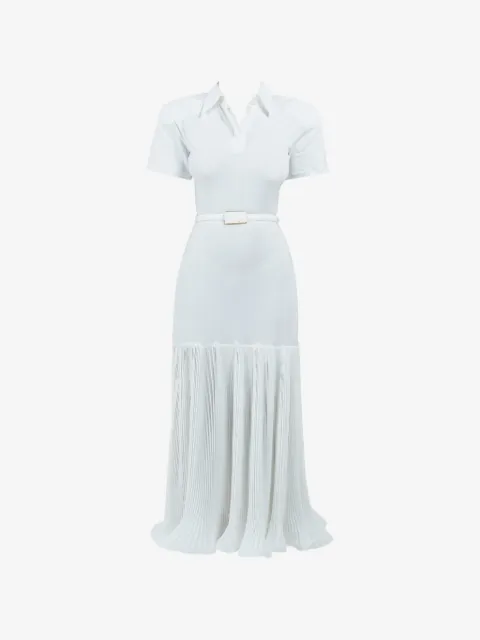 Rowen Rose pleated maxi polo dress
