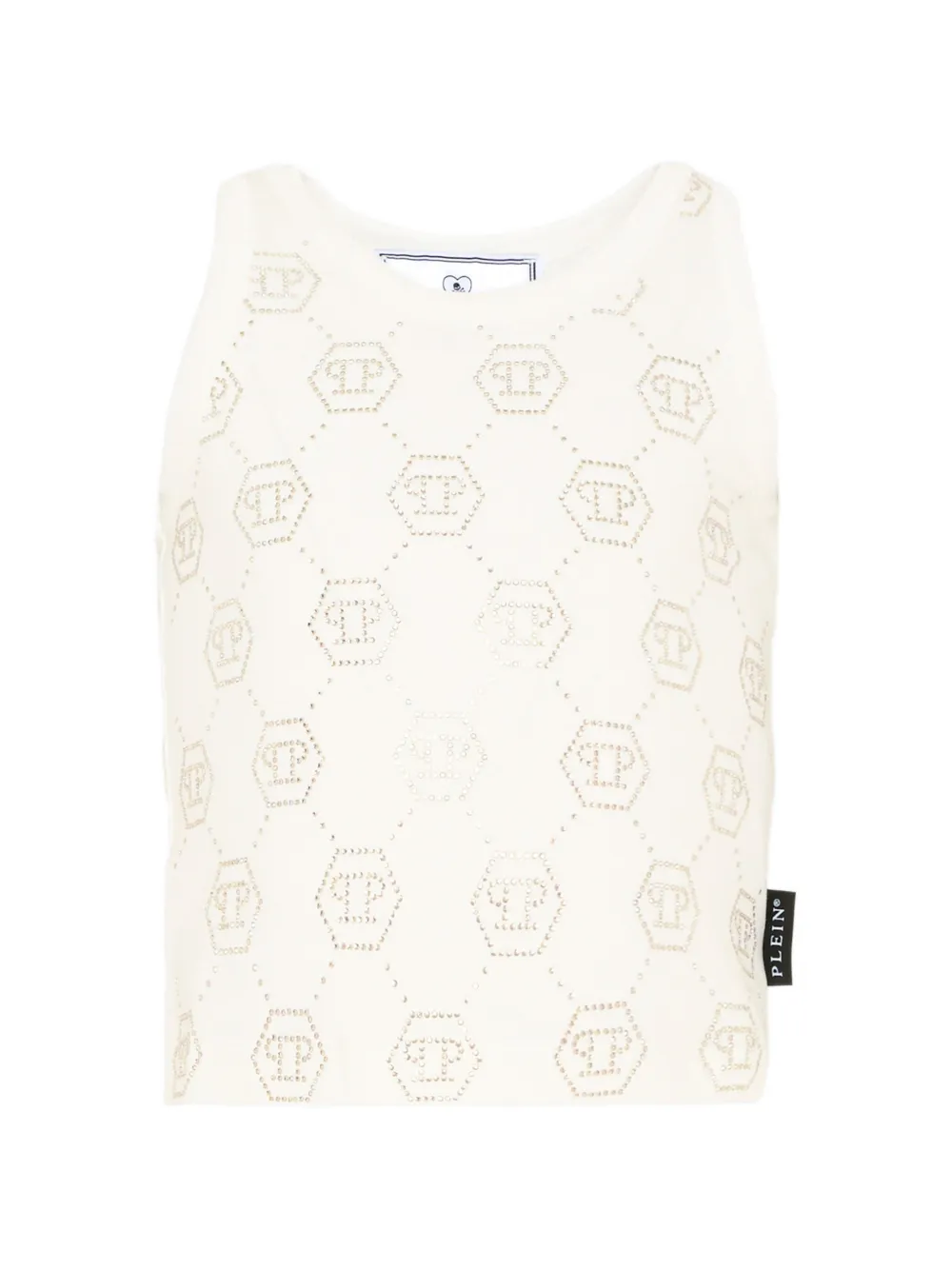 Philipp Plein Junior logo blouse top - Nude
