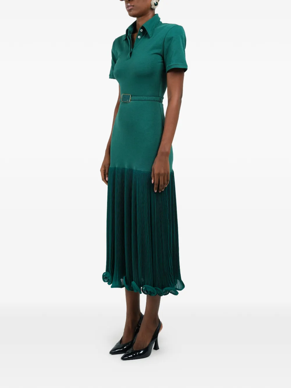  Rowen Rose Pleated Polo Dress - Green 