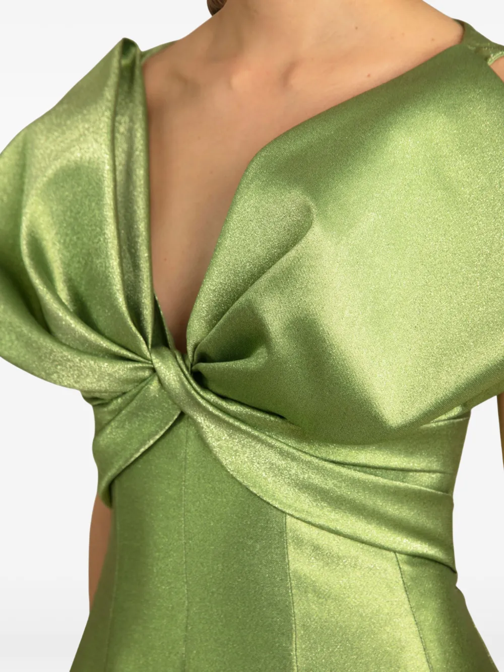 Gemy Maalouf Maxi-jurk met strikdetail Groen