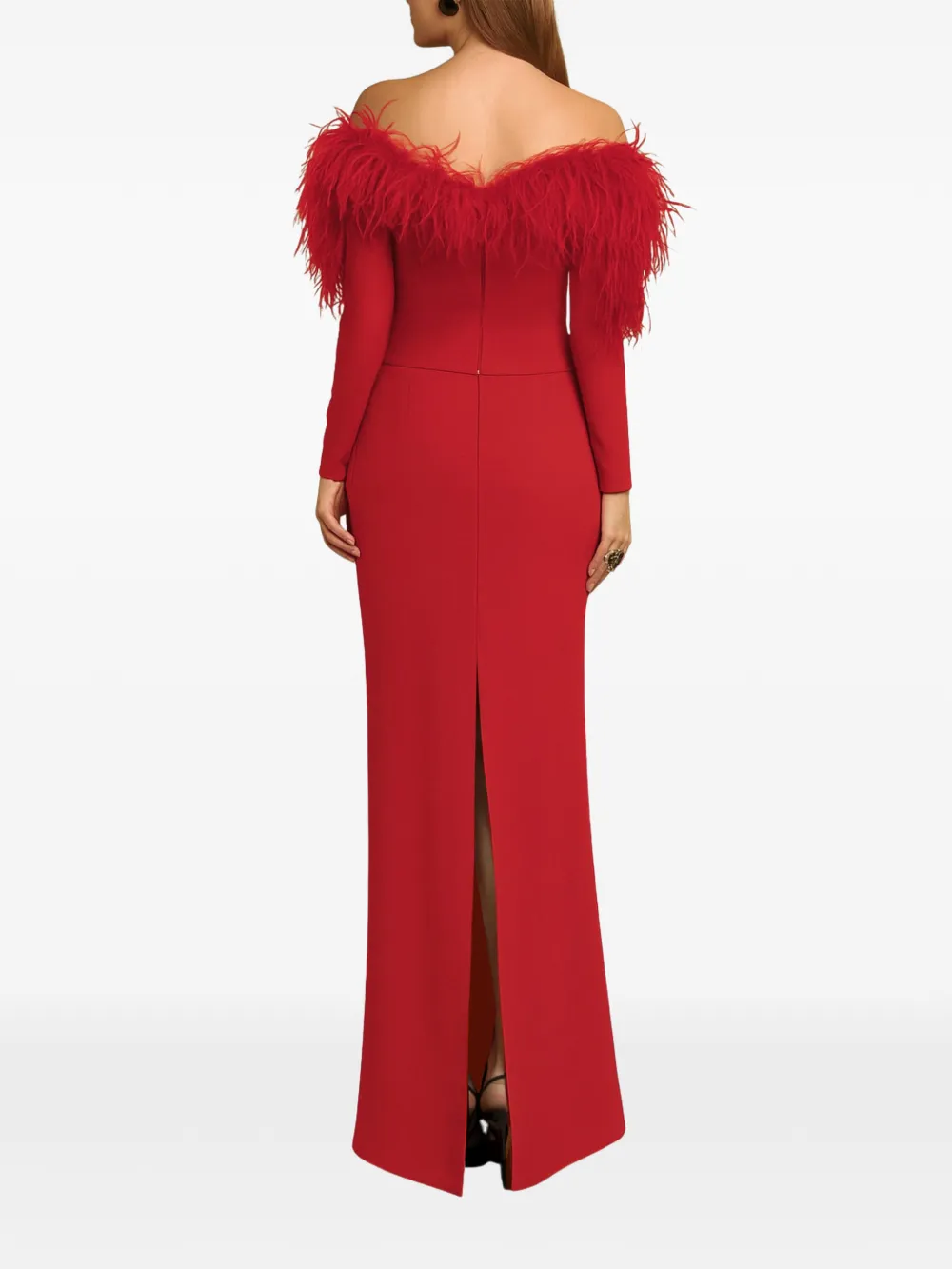 Gemy Maalouf Off-shoulder maxi-jurk Rood