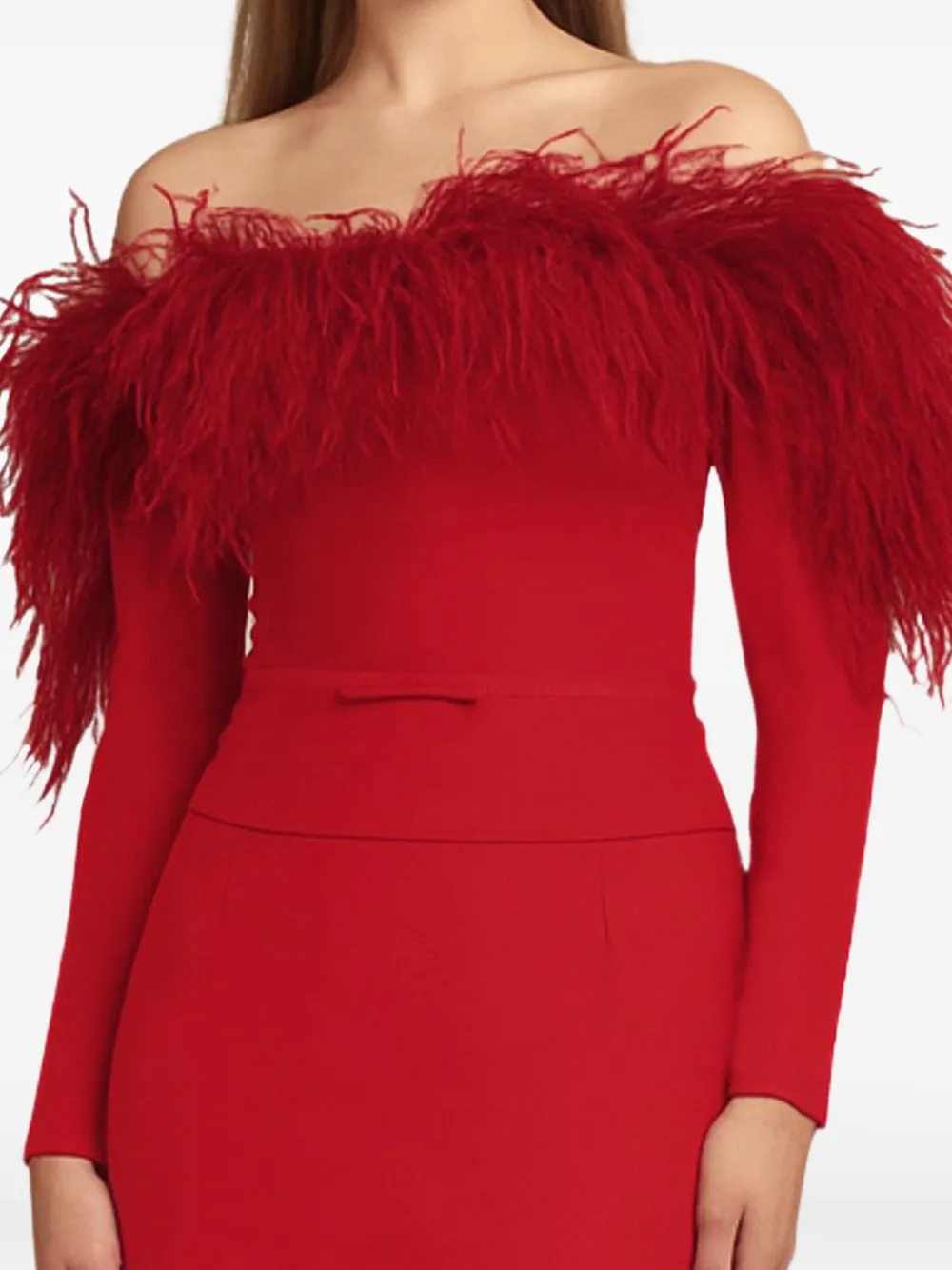 Gemy Maalouf Off-shoulder maxi-jurk Rood