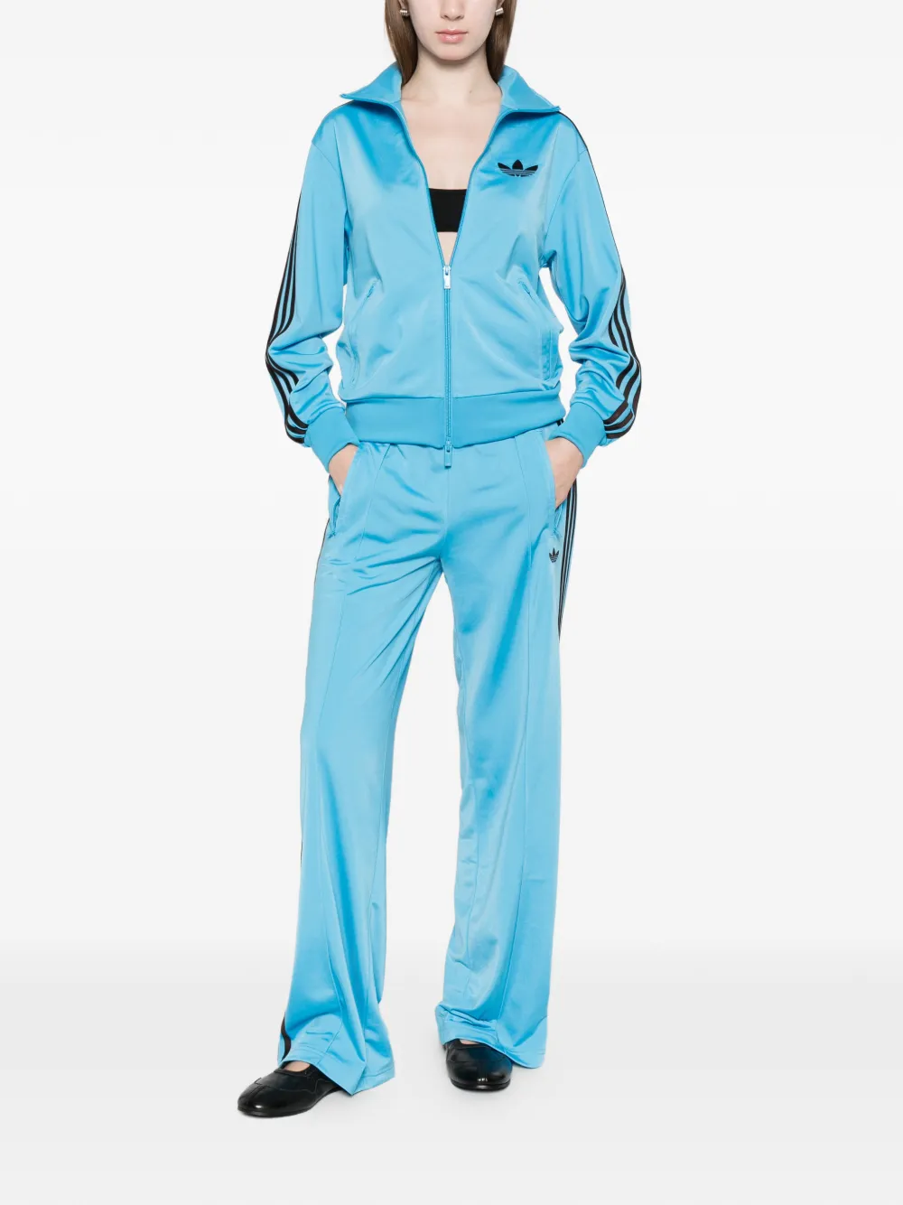  Adidas Three-stripe Zip Knitwear - Blue 