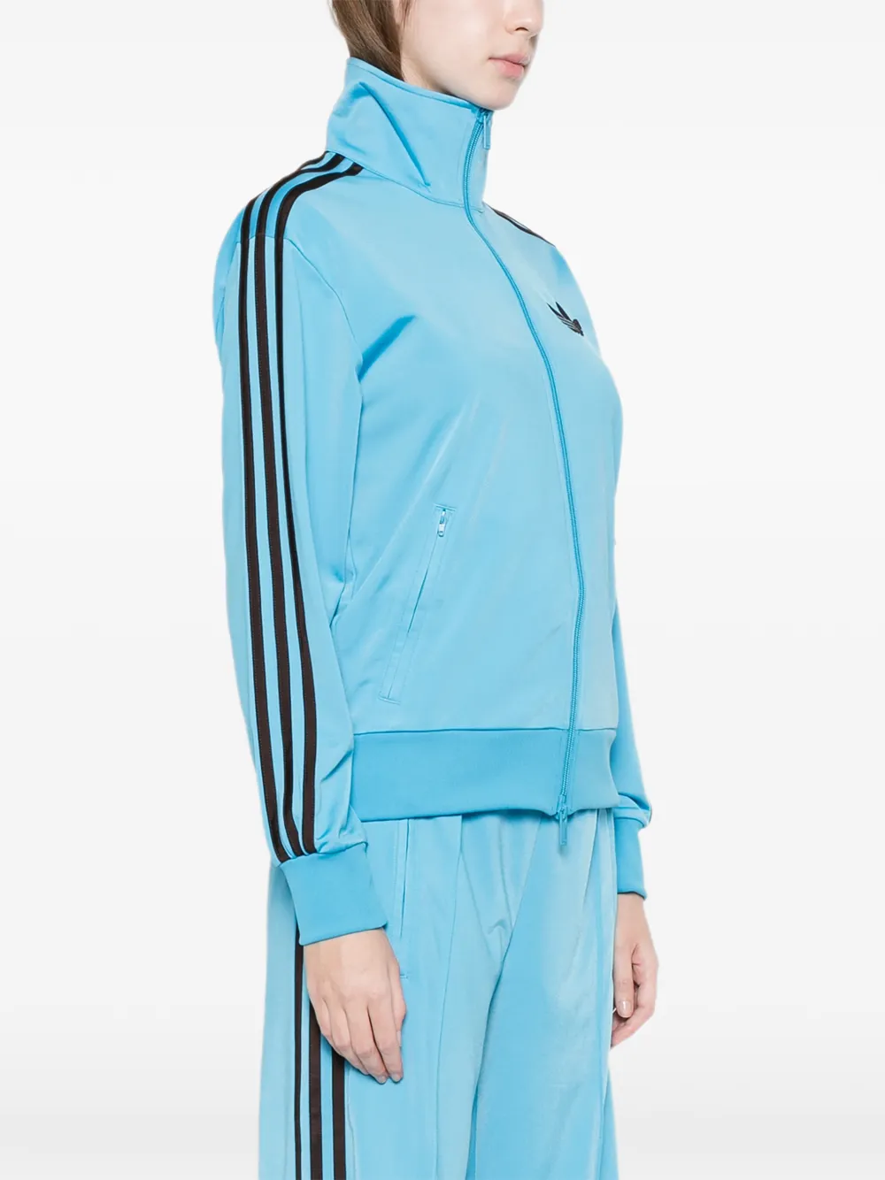  Adidas Three-stripe Zip Knitwear - Blue 