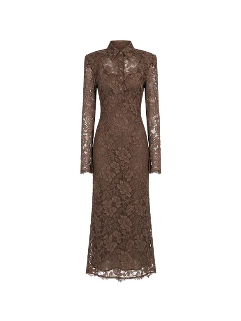 Rowen Rose long-sleeves V-neck maxi dress