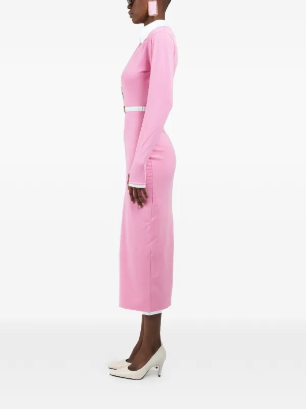 rowen rose pink dress Rowen Rose long-sleeves Maxi Polo Dress | Pink