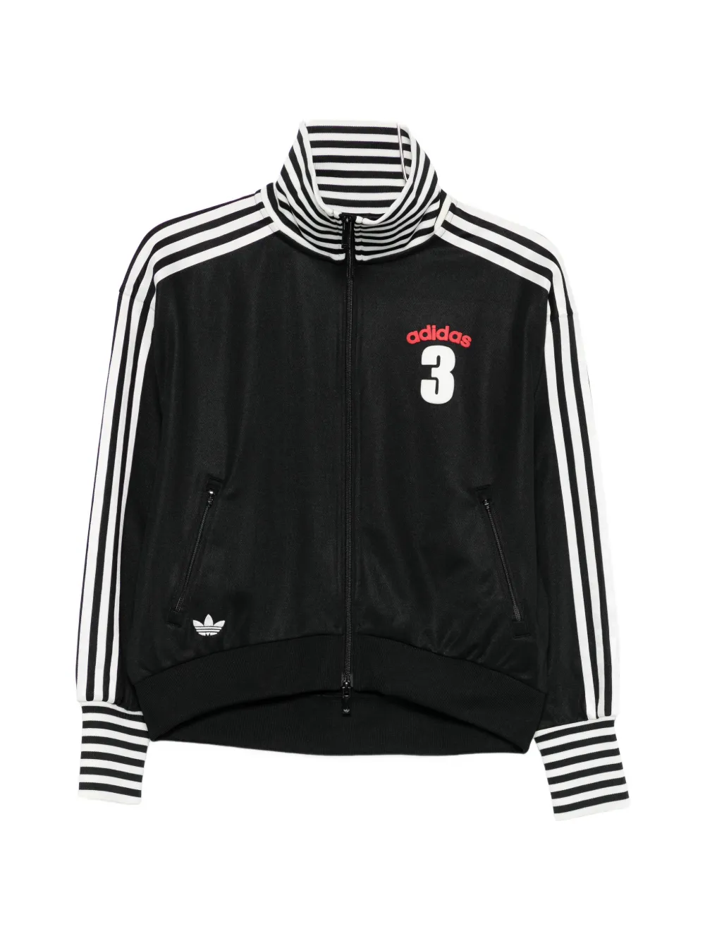 adidas striped zip knitwear - Nero