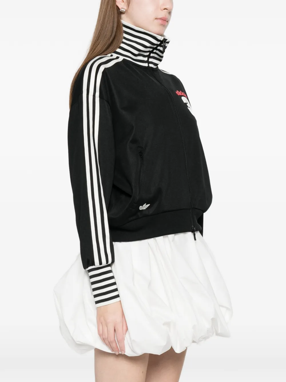 adidas Gestreepte top met rits Zwart
