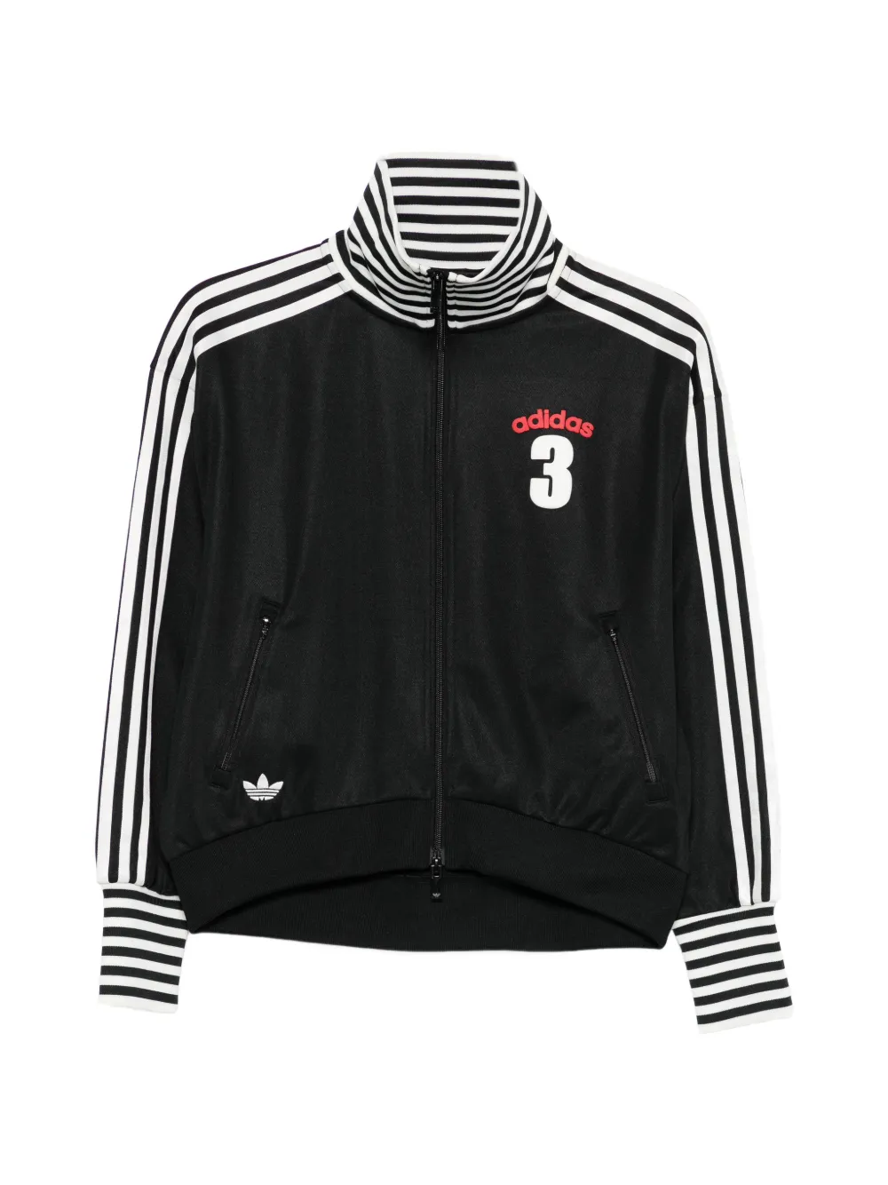 adidas striped zip knitwear - Nero