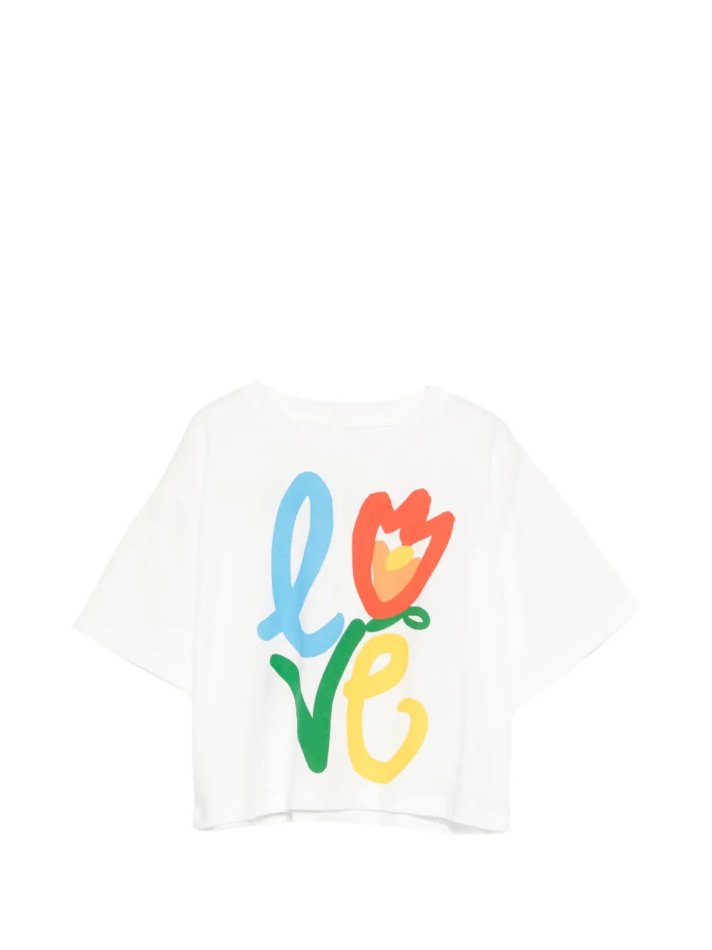 Stella McCartney Kids floral-print T-shirt - Bianco