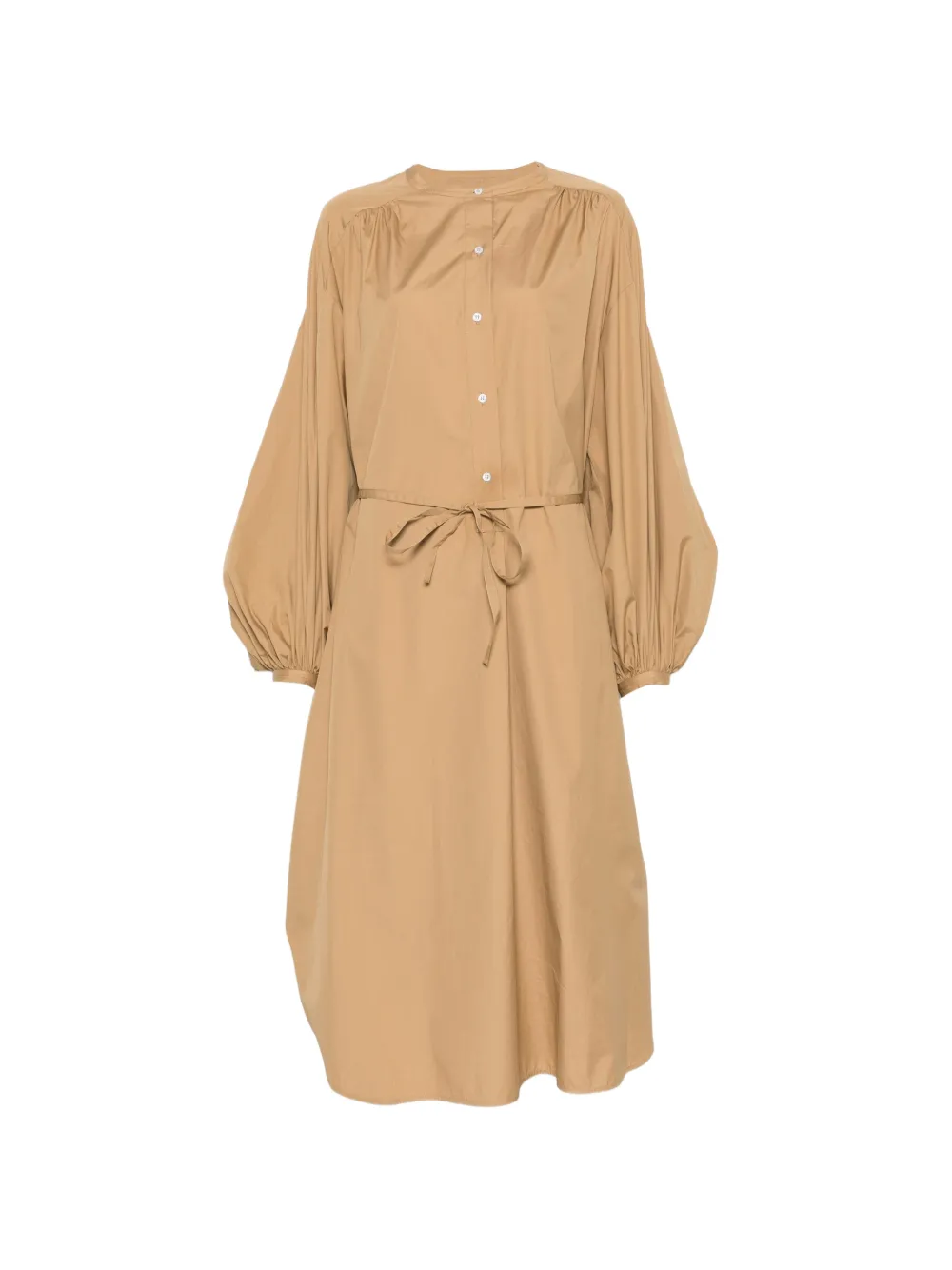LouLou de Saison belted button-fastening midi dress - Nude