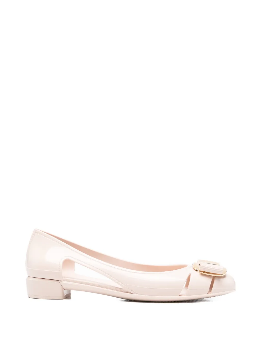 Ferragamo bow-detail flat pumps Roze