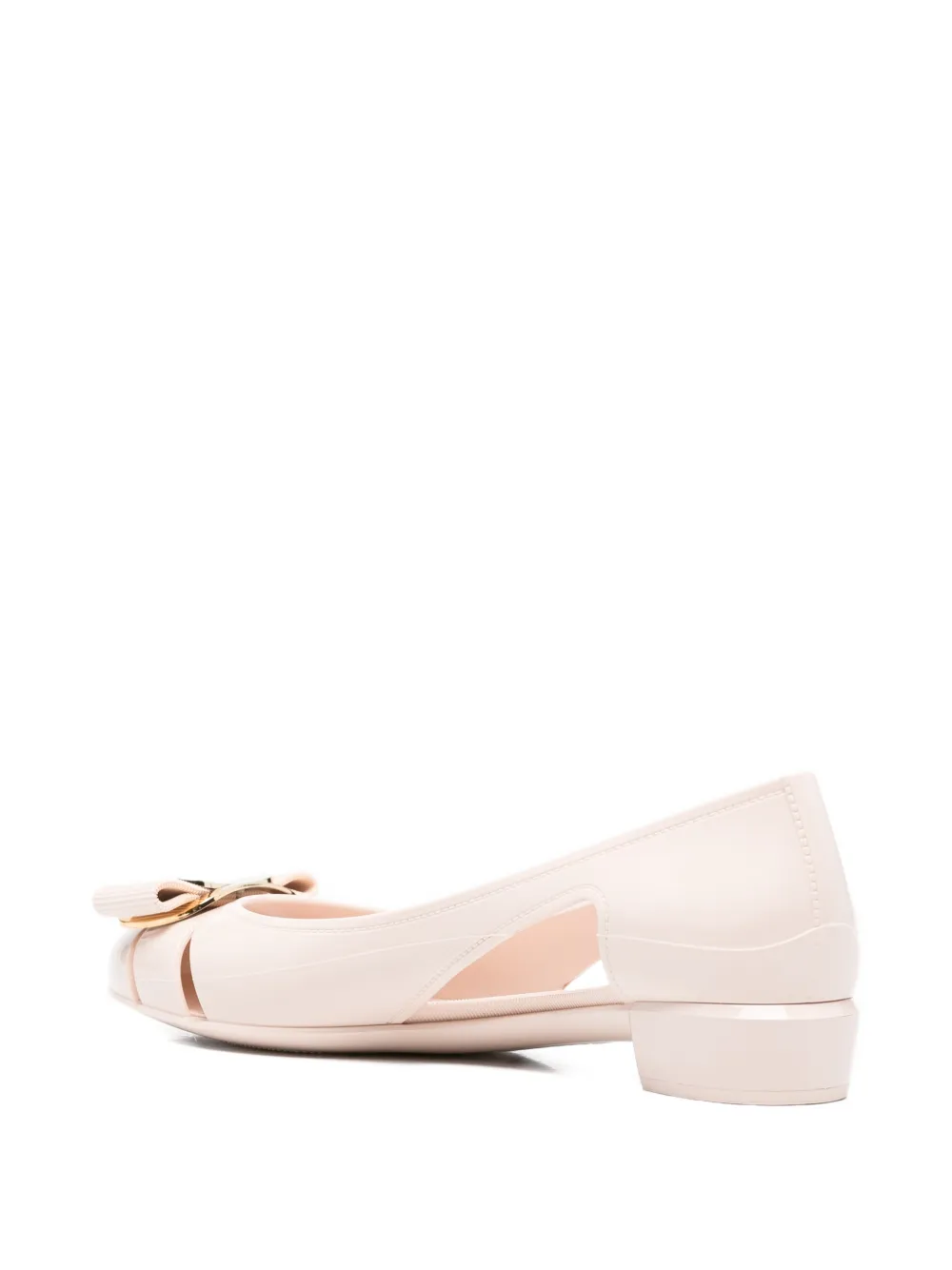 Ferragamo bow-detail flat pumps Roze