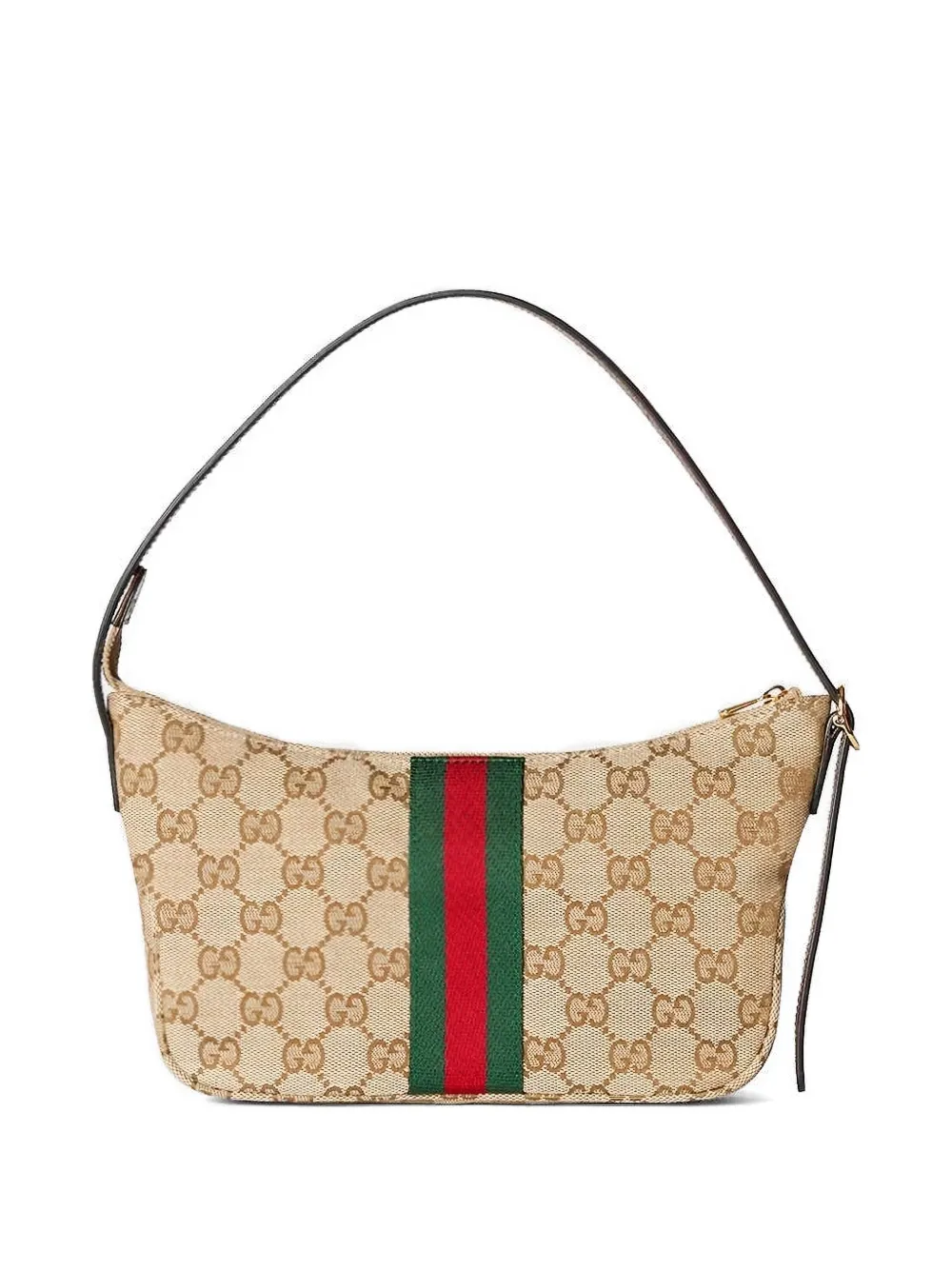 Gucci Kleine Lunetta crossbodytas met Web-streep en logopatroon Beige
