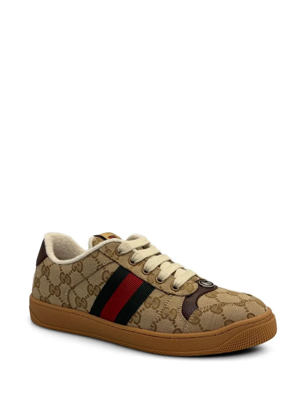 Gucci Screener Web-stripe logo-pattern sneakers - Neutrals