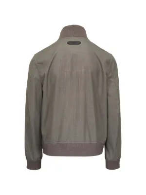 Blouson Bomber Brioni – Gris, Coton, Taille XL, Occasion Parfait état (Y0463)