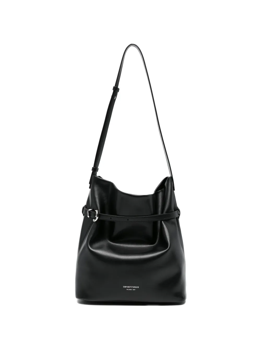 Emporio Armani buckle strap bucket bag - Nero