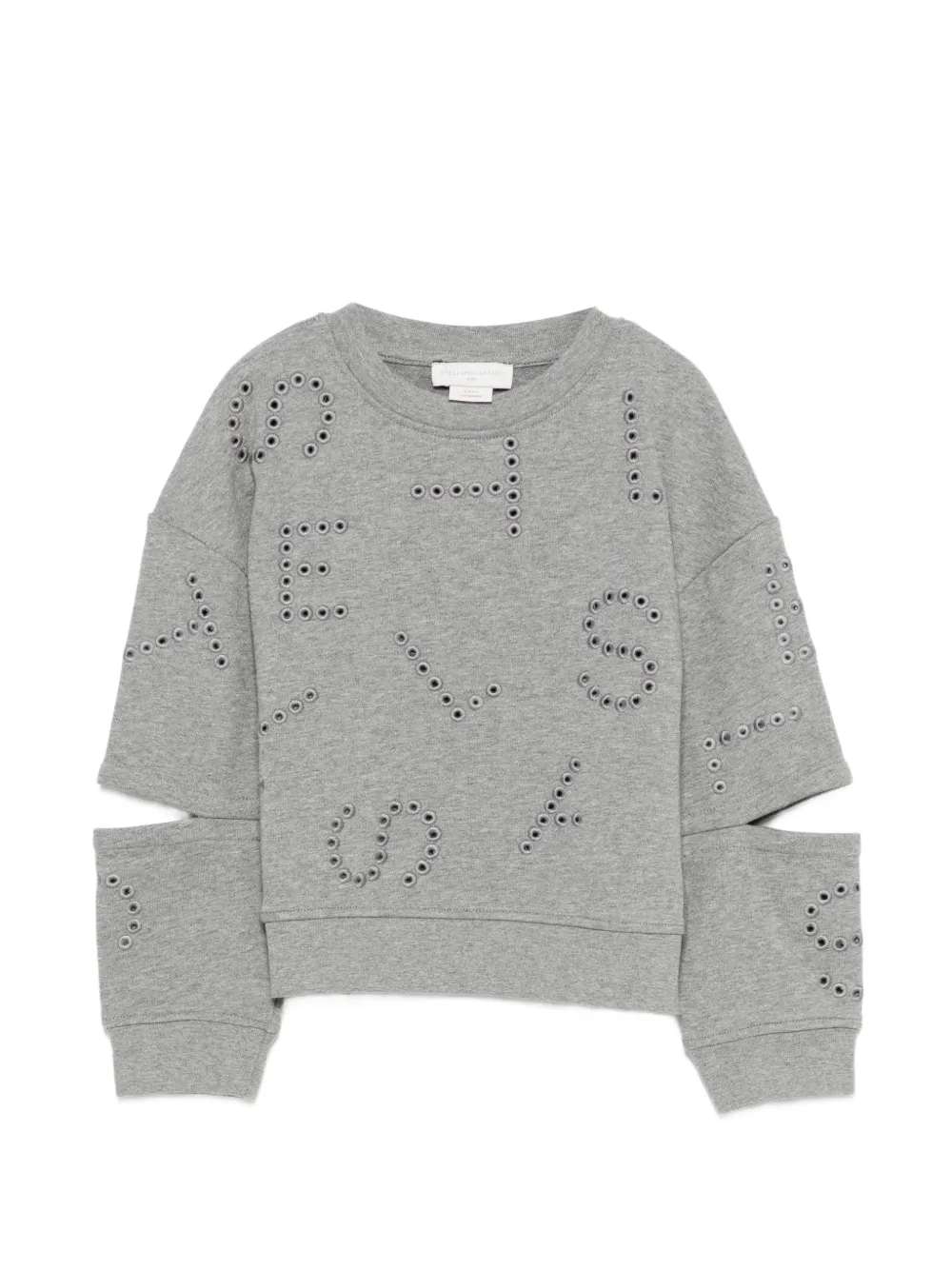 Stella McCartney Kids eyelet detail short sleeve sweatshirt - Grigio