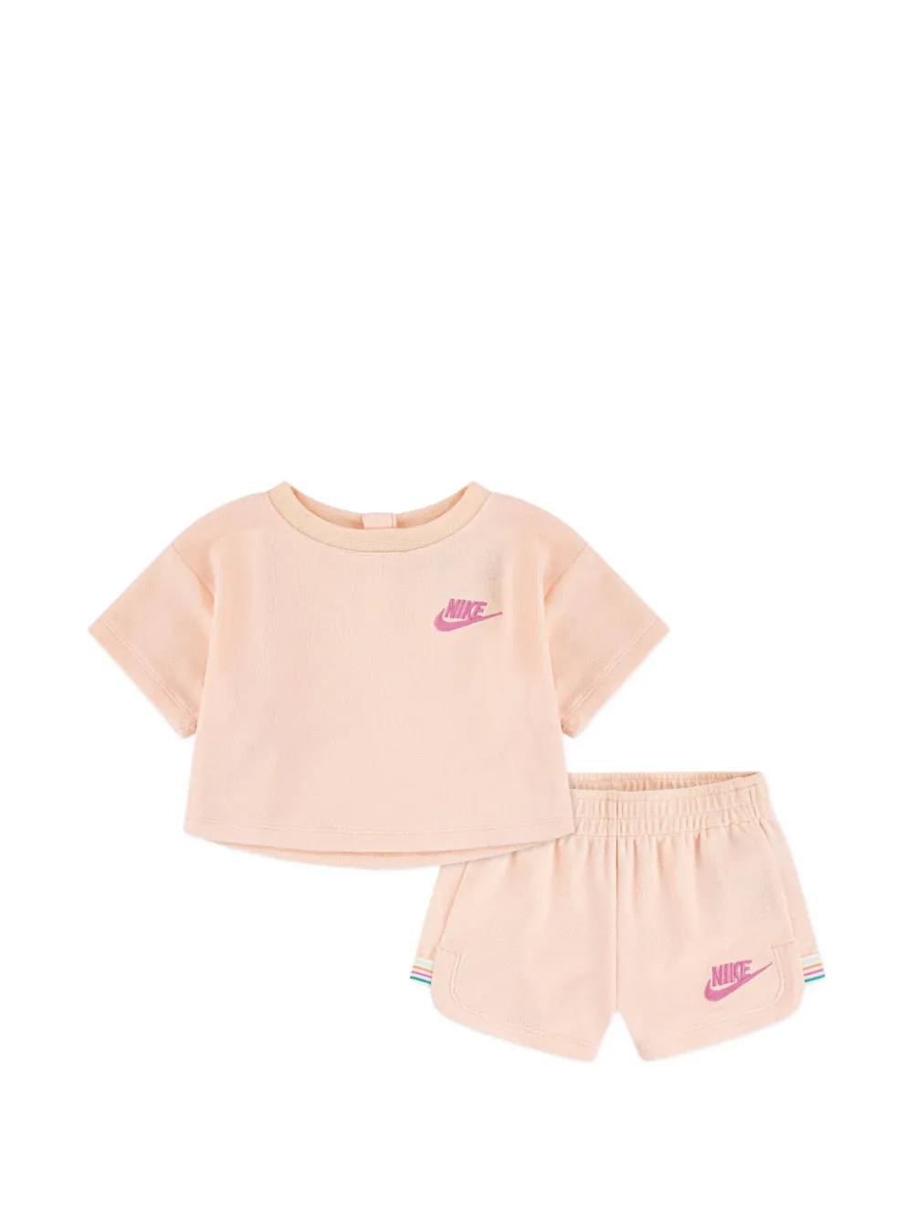 Nike Kids logo T-shirt and shorts set - Toni neutri