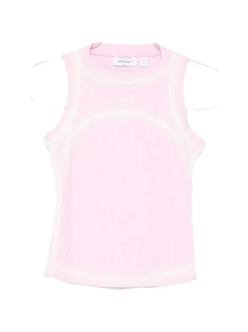 Off-White Spray- Off-Stamp ribbed tank top - Rosa
