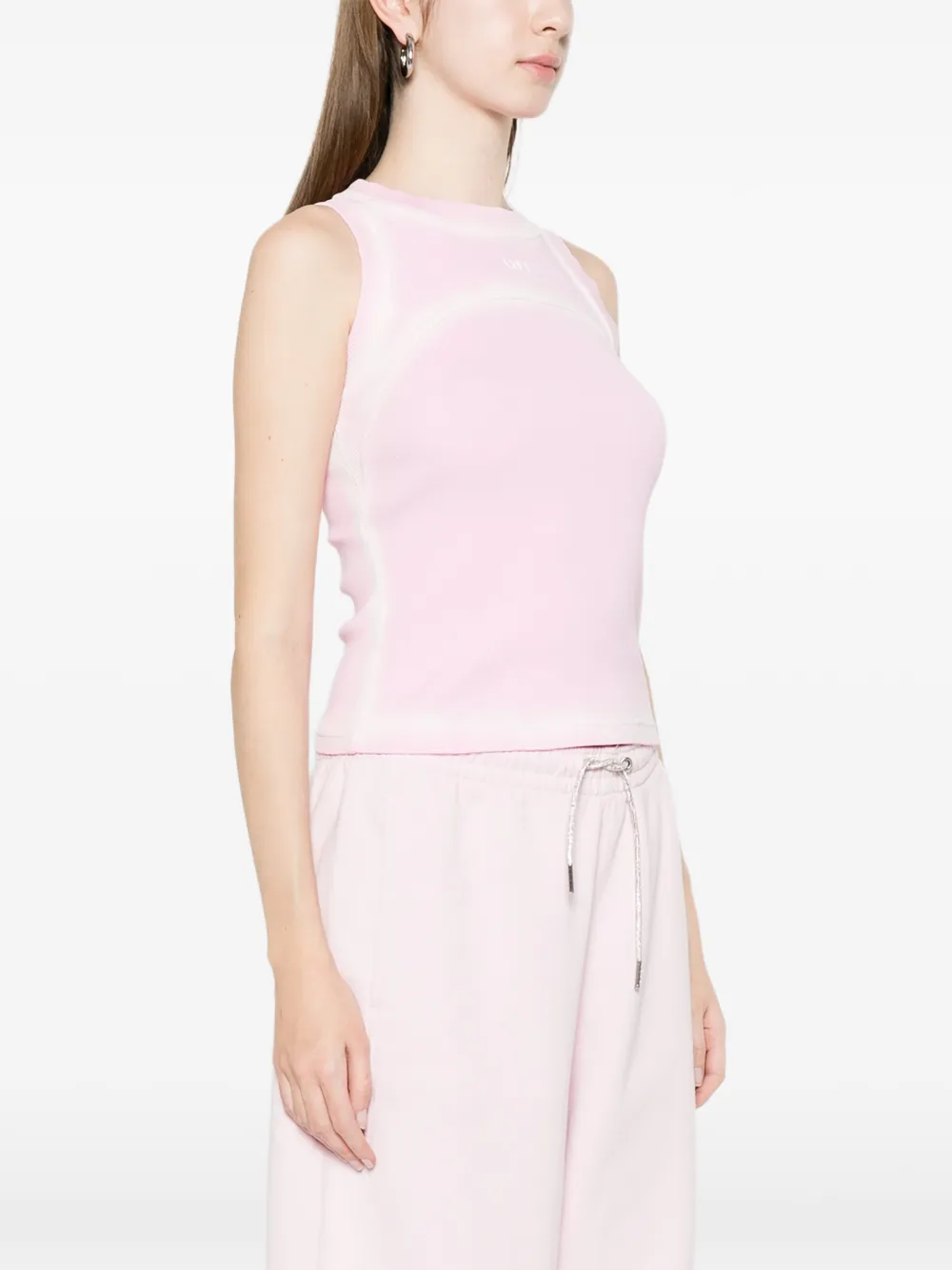 Off-White Spray-Off-Stamp geribbelde tanktop Roze
