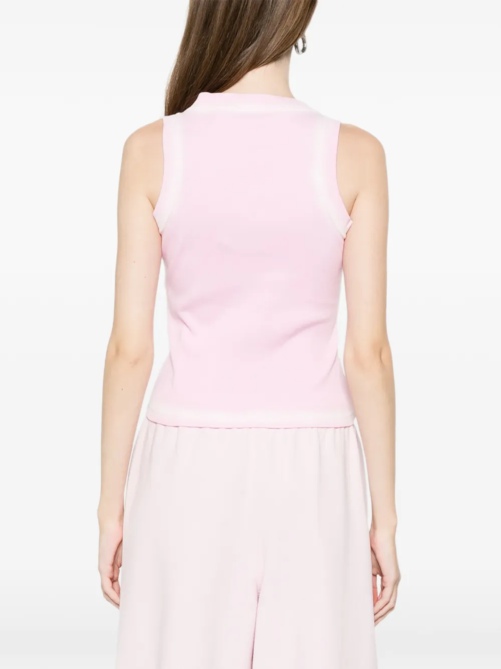 Off-White Spray-Off-Stamp geribbelde tanktop Roze