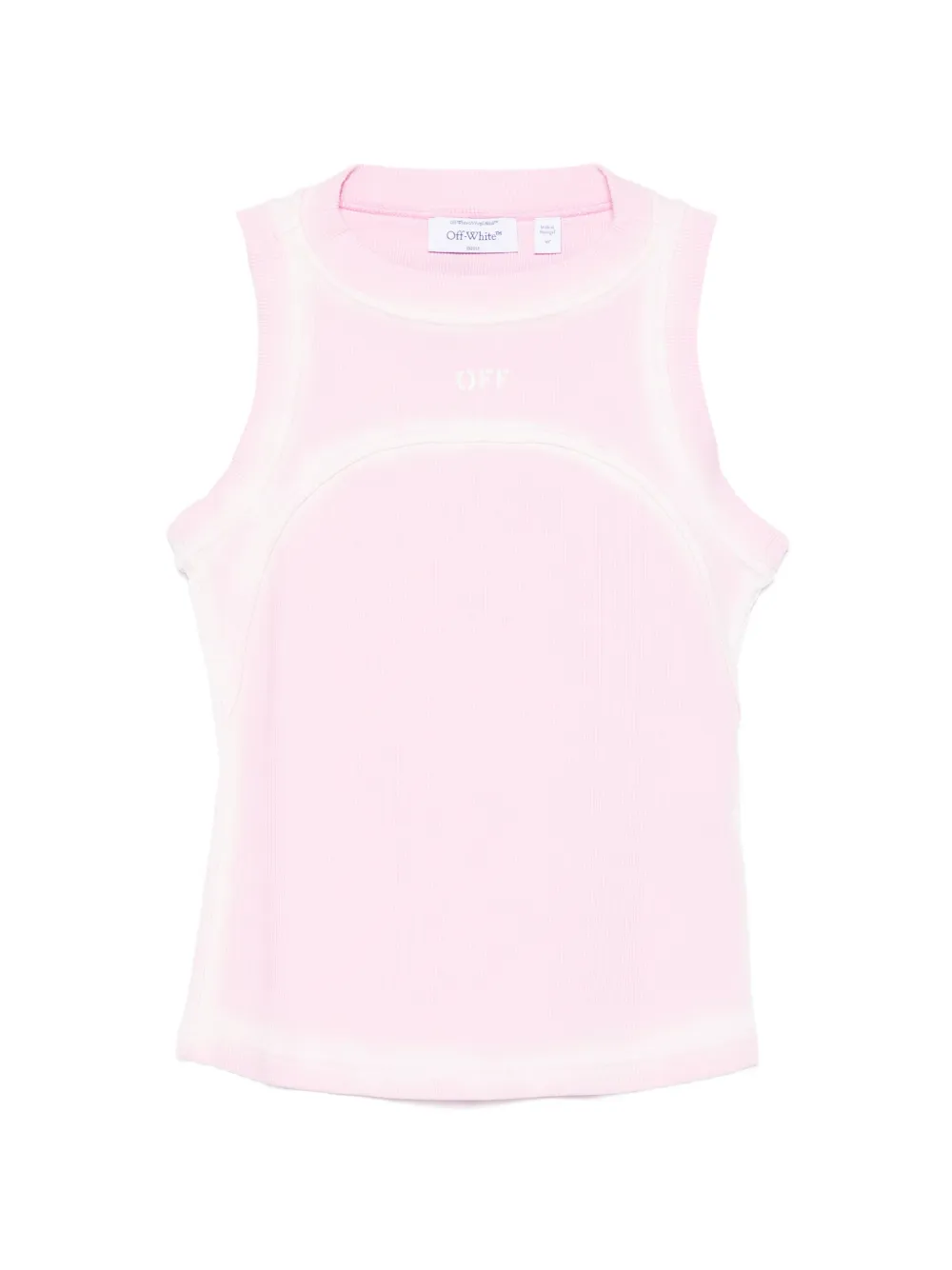 Off-White Spray- Off-Stamp ribbed tank top - Rosa
