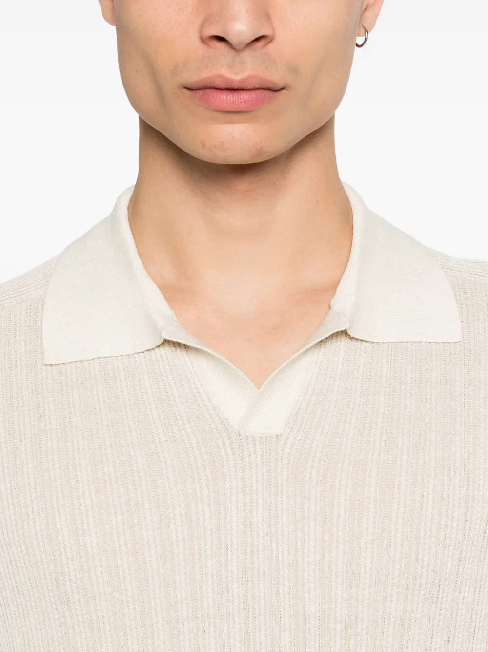 SIMKHAI Geribbeld T-shirt Beige