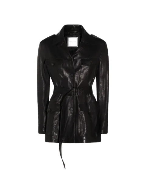 Tagliatore veste en cuir à taille ceinturée