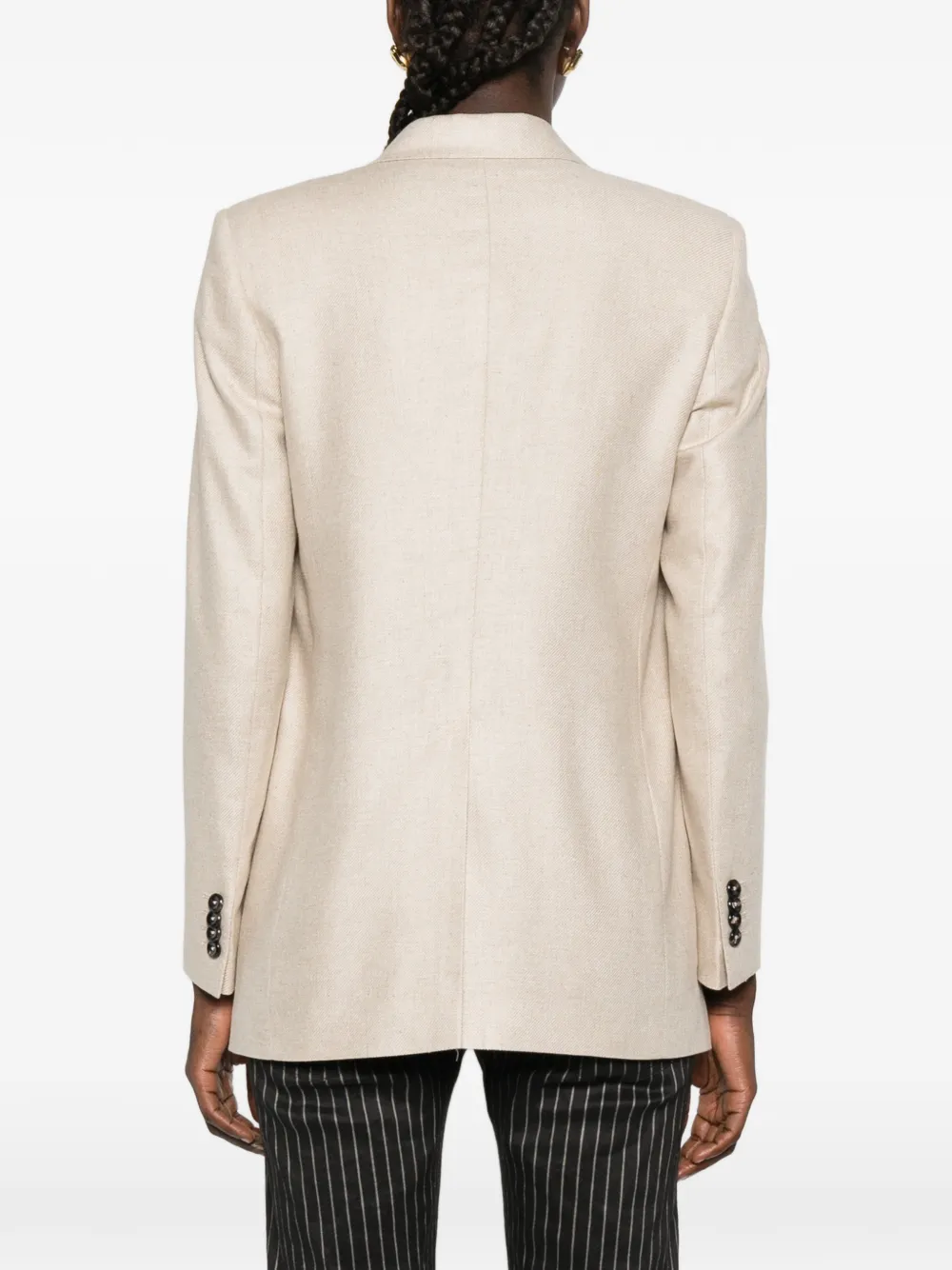 double-breasted flap-pocket blazer