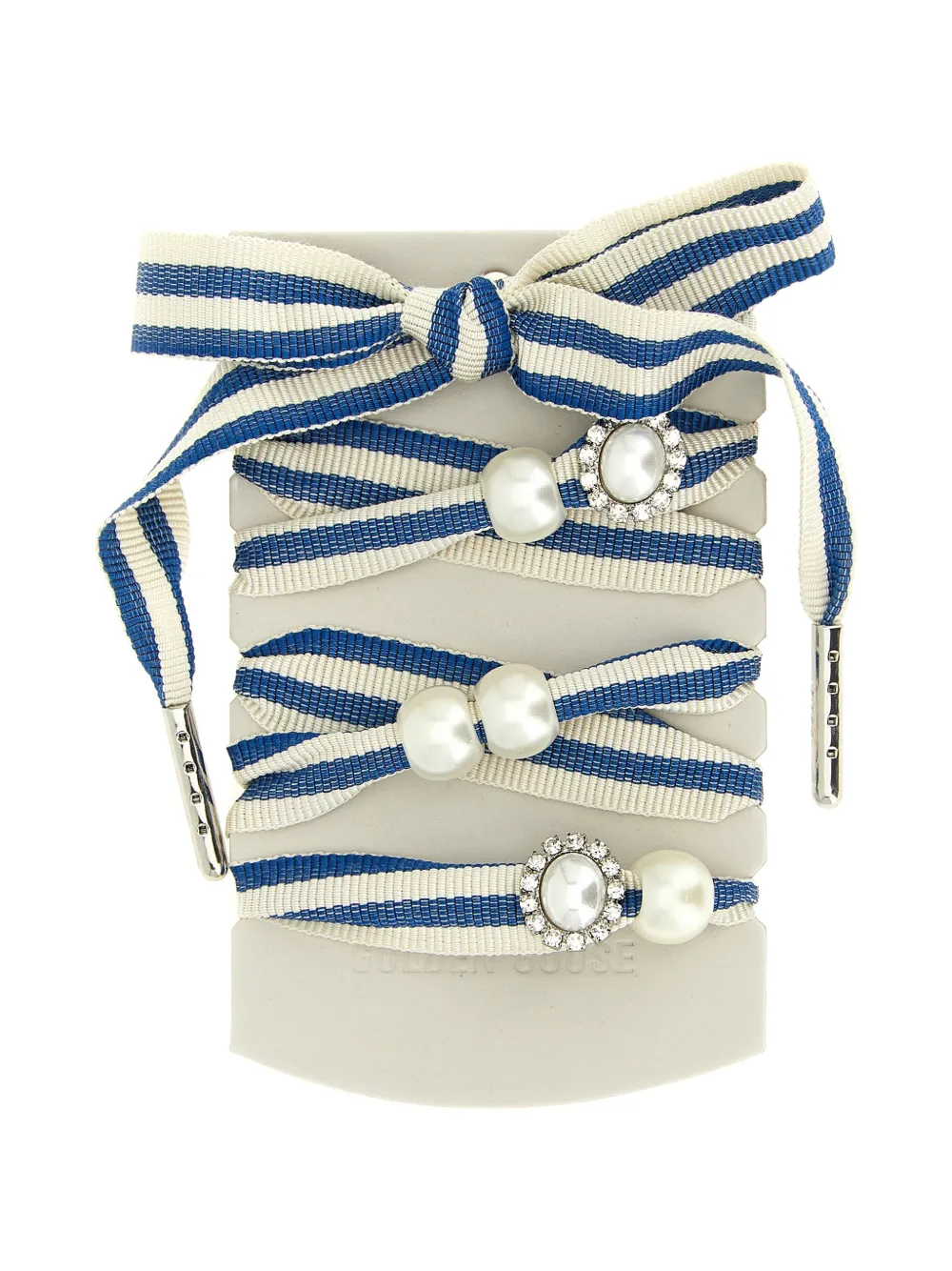 Golden Goose pearl charm shoelaces - Blau