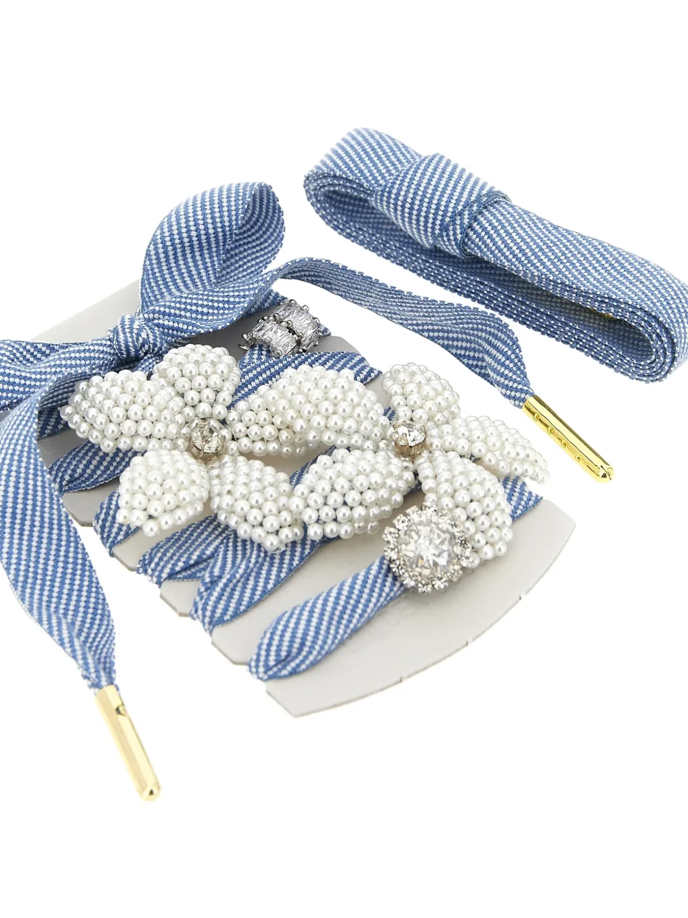 Golden Goose Tweekleurige veters met kralen bedels Blauw