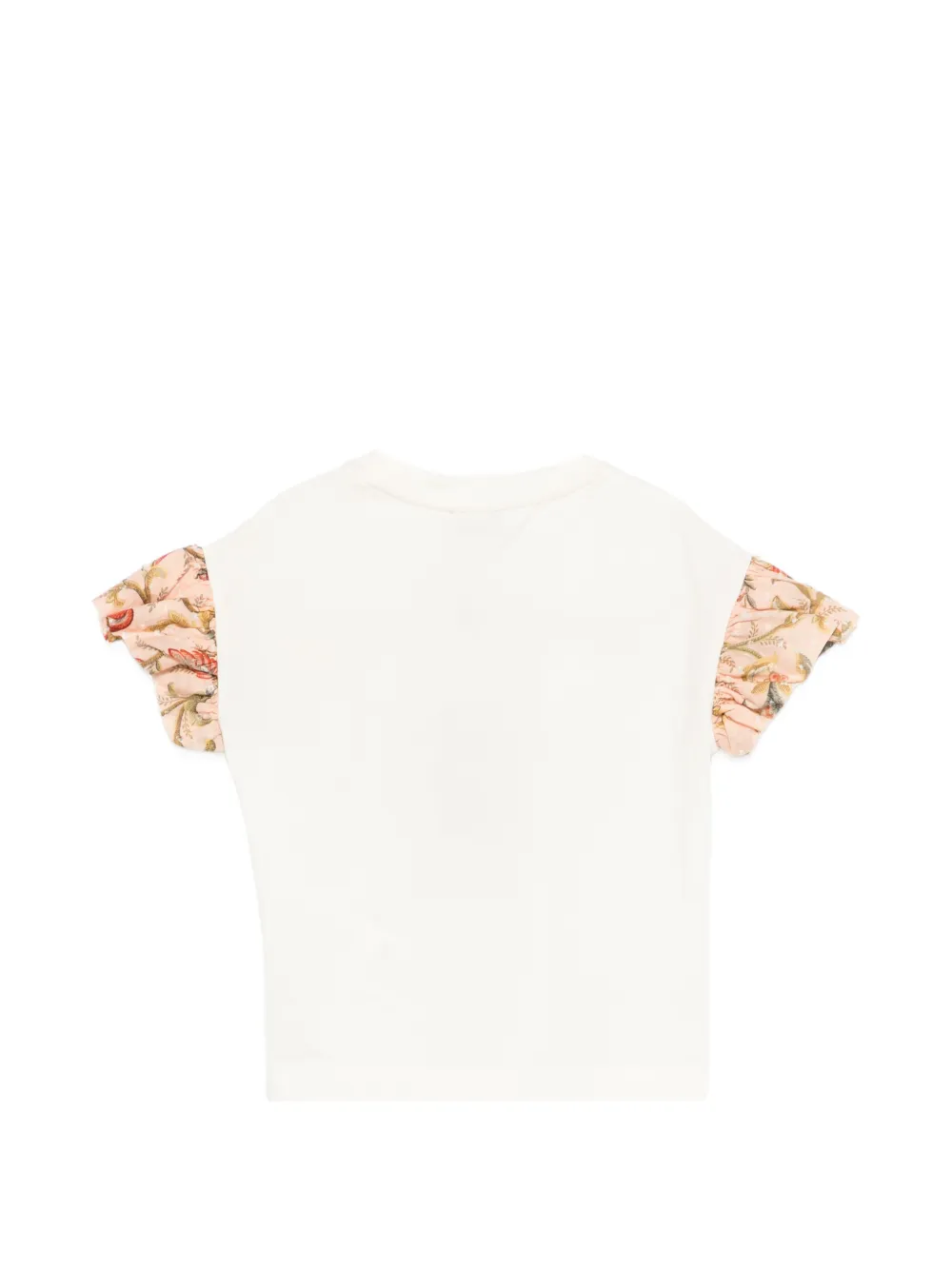  Etro Kids Floral Ruffled Sleeve T-shirt - Neutrals 