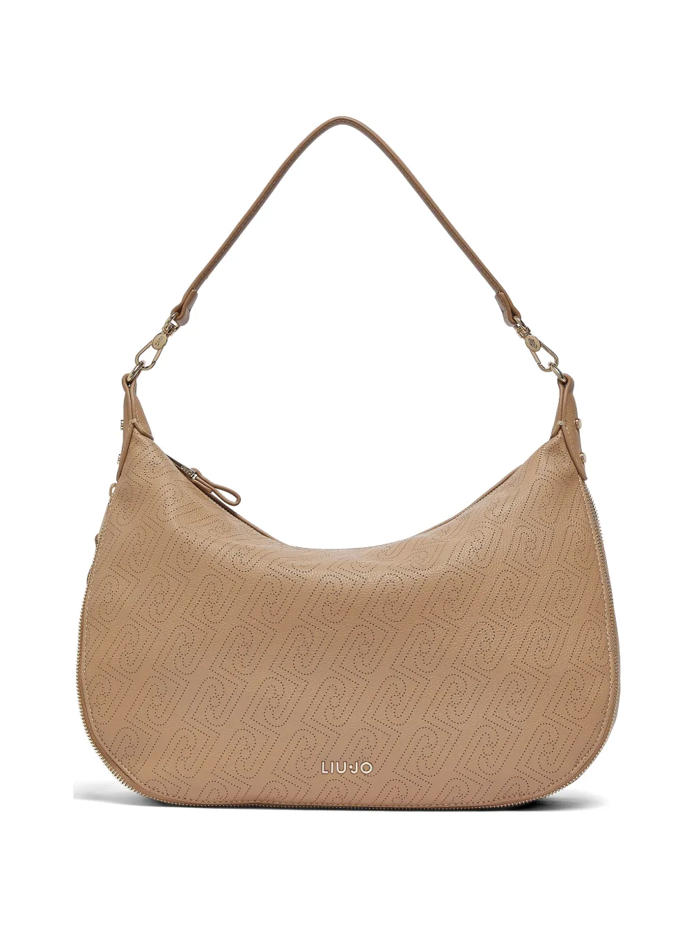 LIU JO large laser-cut logo-detail shoulder bag - Brown