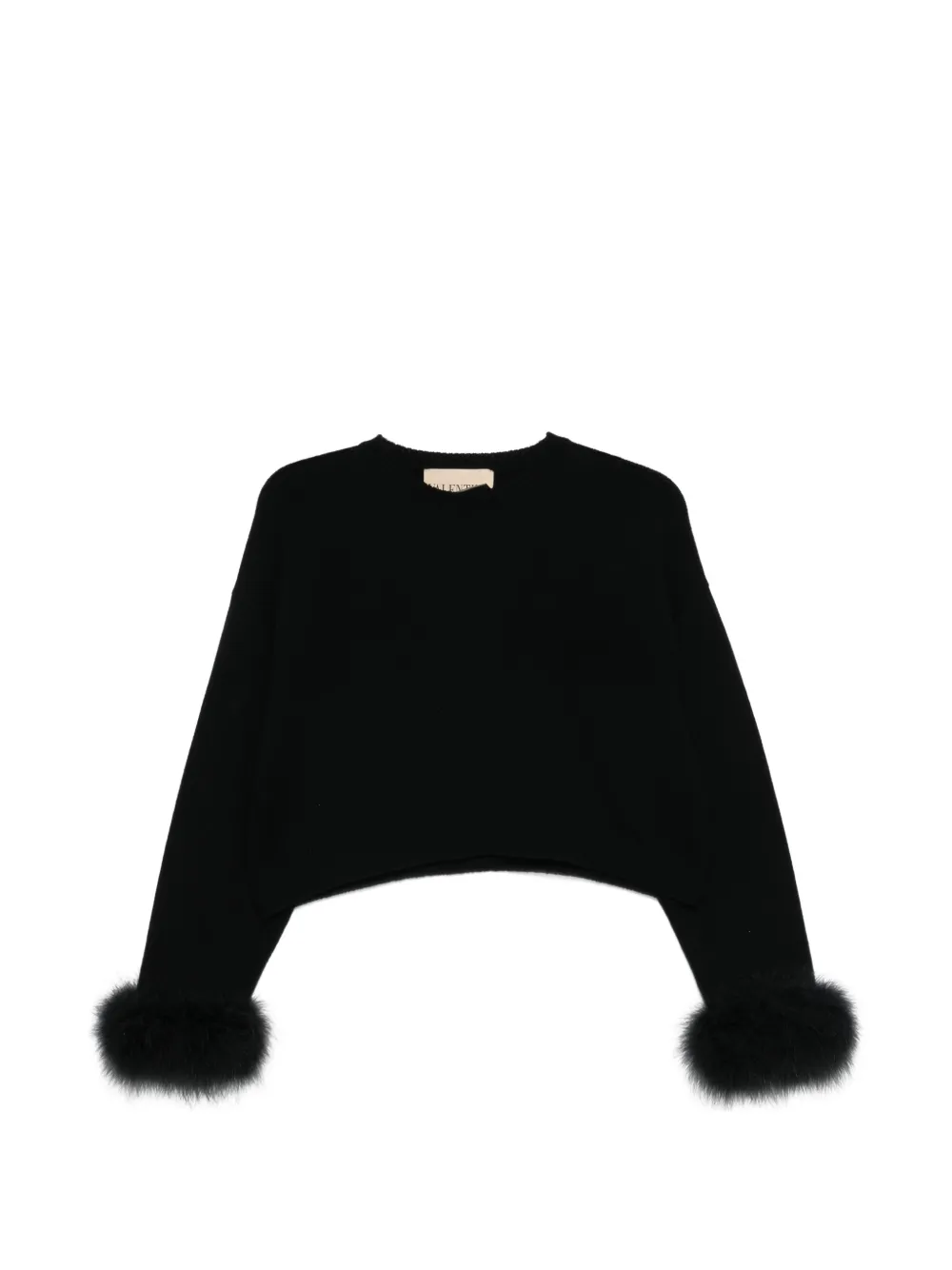 Valentino Garavani fur-trim sweater - Nero
