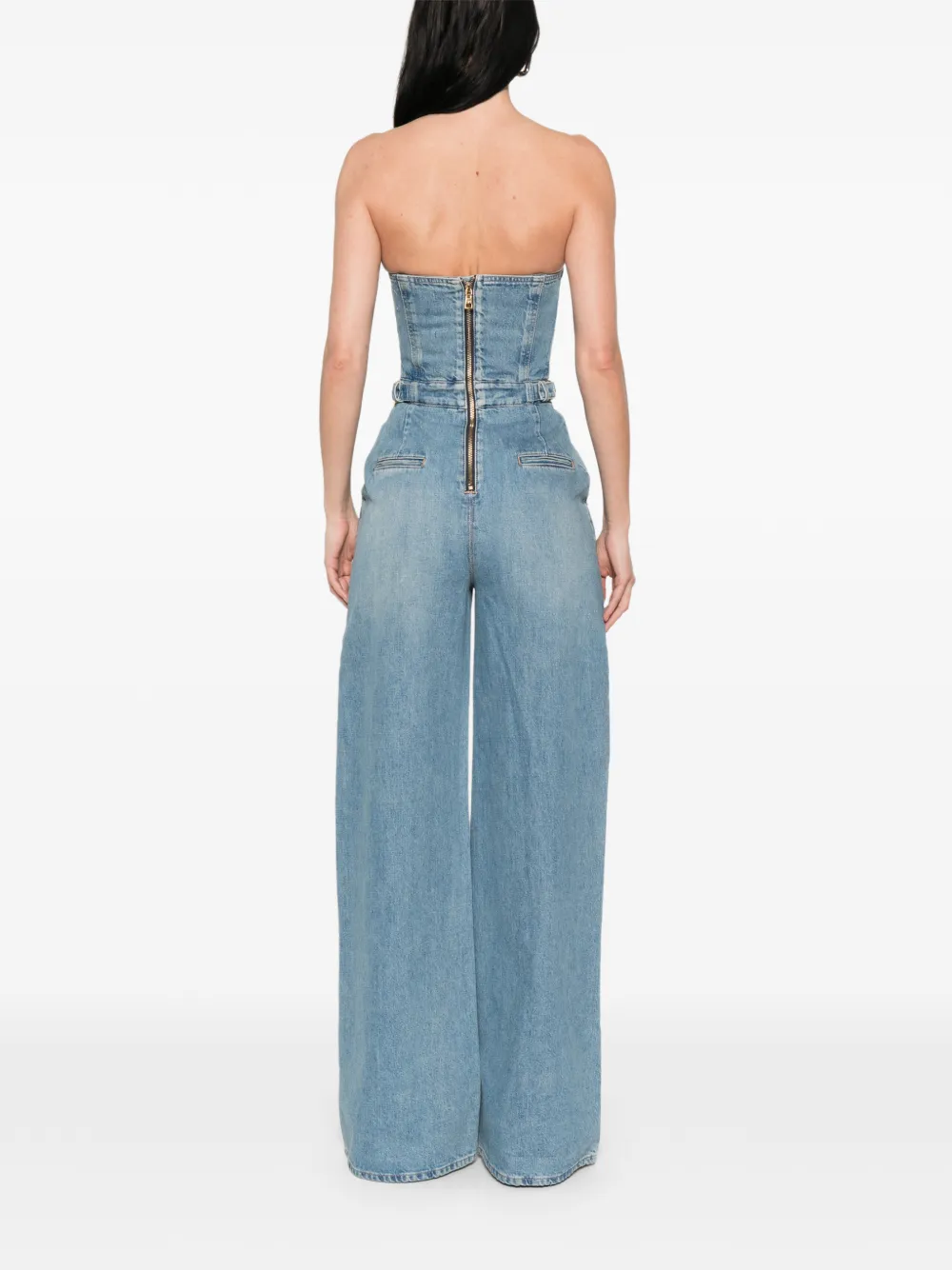 Buckle-Detail Strapless Jumpsuit