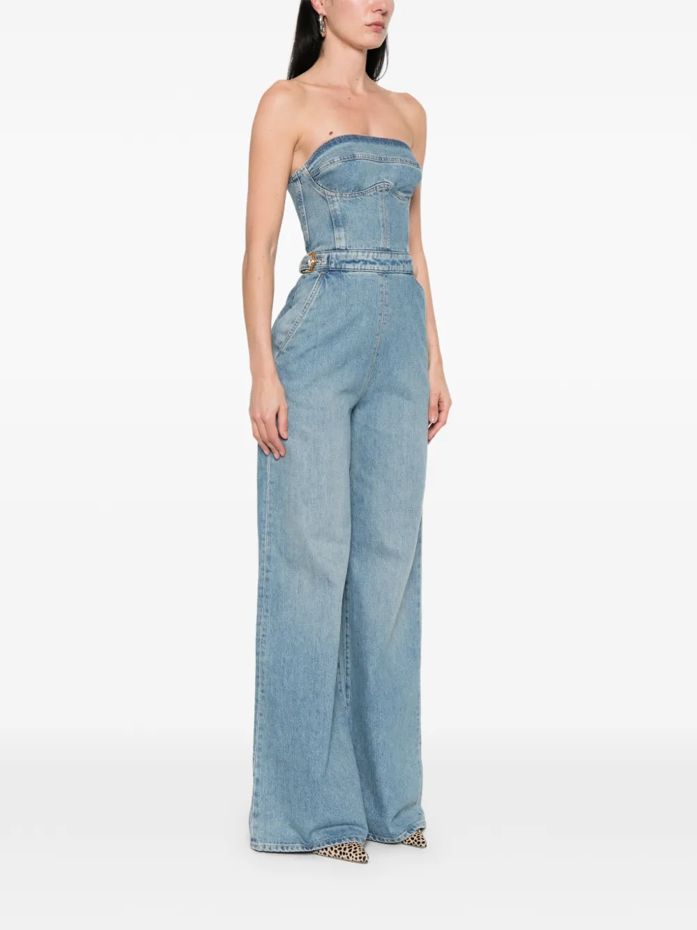 Buckle-Detail Strapless Jumpsuit