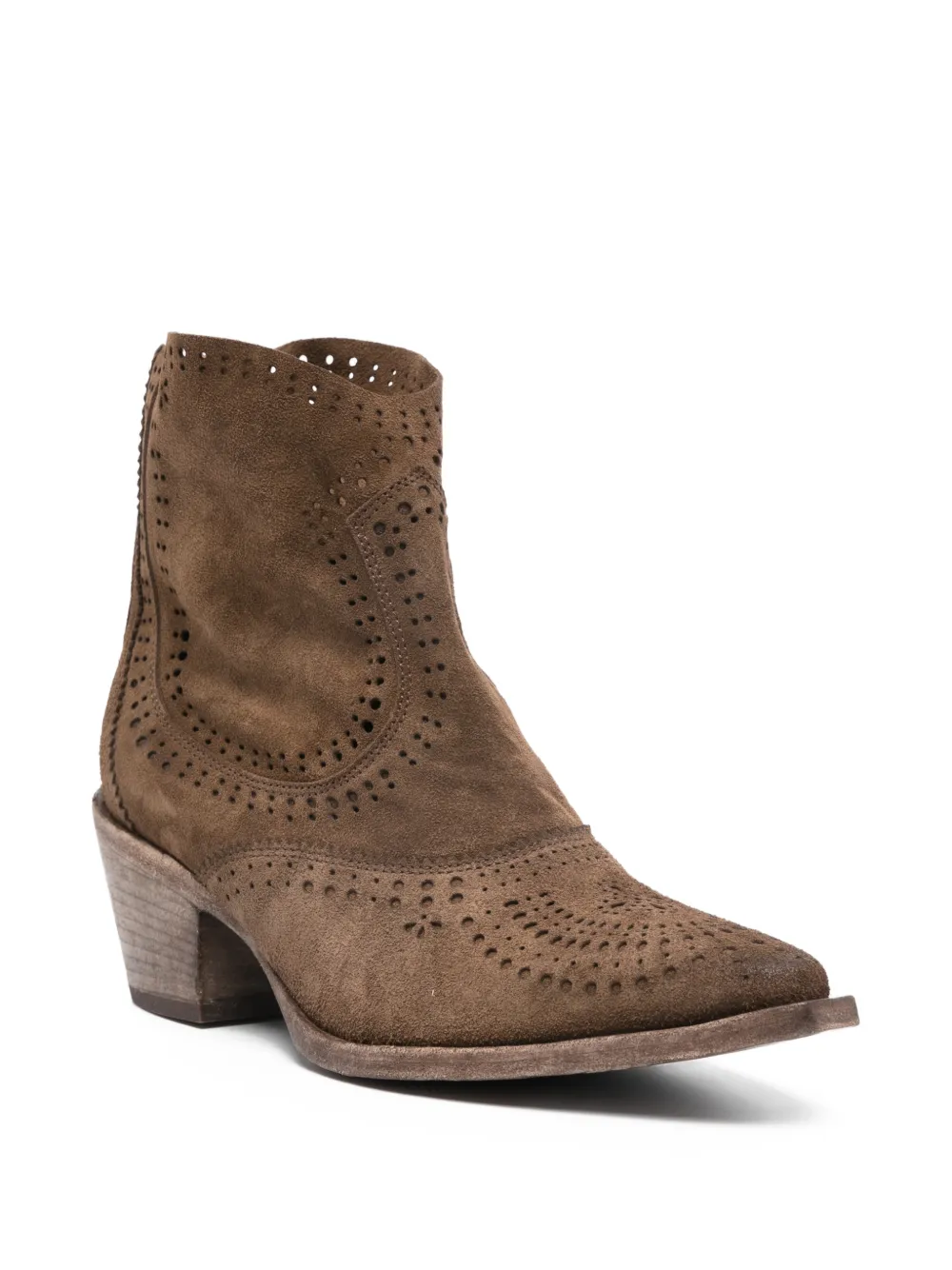 curiositè Leren laarzen met Western-stijl Bruin