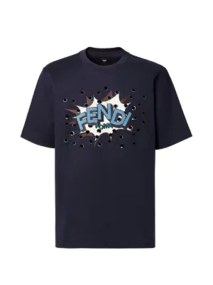 FENDI graphic-embroidered T-Shirt | Black | FARFETCH