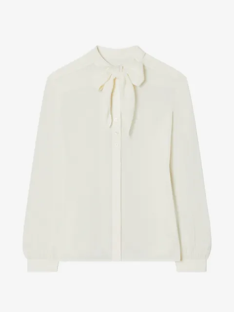 Tory Burch блузка из ткани доржетт с бантом
